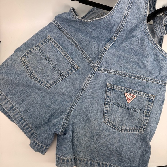 Vintage GUESS USA MADE Overalls Womens Denim Bib Jean 80s 90s Med - Picture 7 of 8